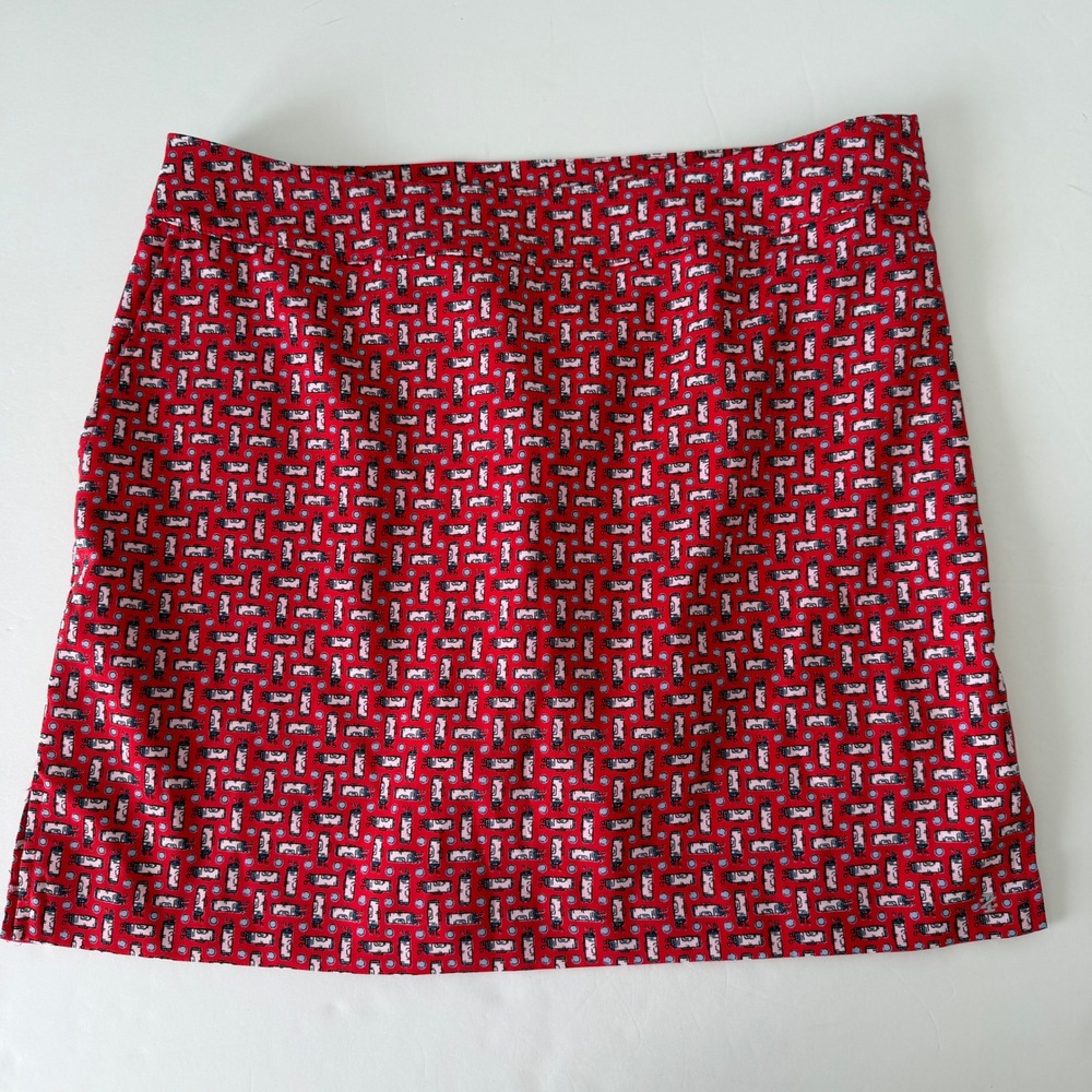 IZOD Golf Skort Womens 10 Red Golf Bag Print Performance Active Skirt Mini